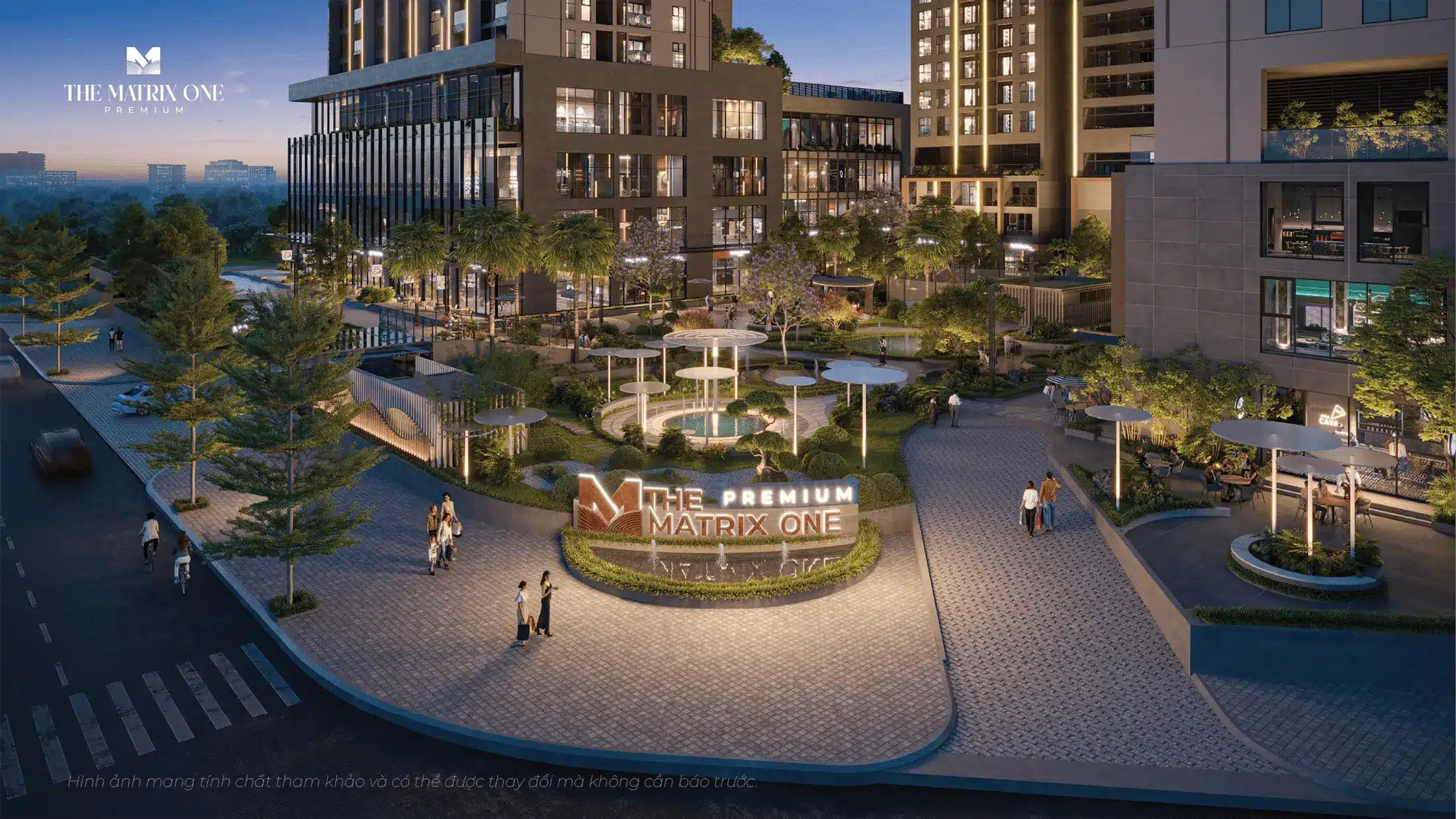 liên hệ The Matrix One Premium - Chủ đầu tư MIK Group 1 Phối cảnh về đêm dự án The Matrix Premium