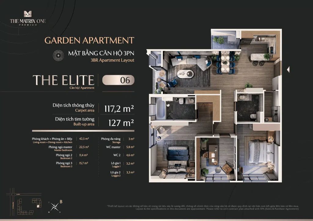 Mặt bằng The Matrix One Premium - Chủ đầu tư MIK Group 21 Layout căn 2PN - The Elite (18)