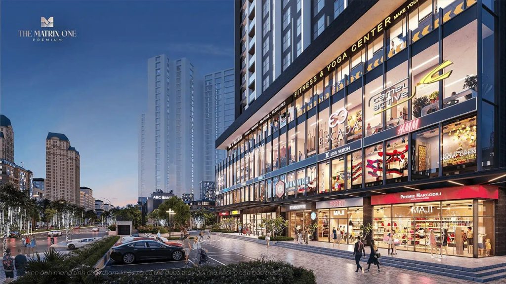 Tiện ích The Matrix One Premium - Chủ đầu tư MIK Group 6 Shop thương mại 3 tầng với siêu thị, nhà hàng và các cửa hàng tiện ích